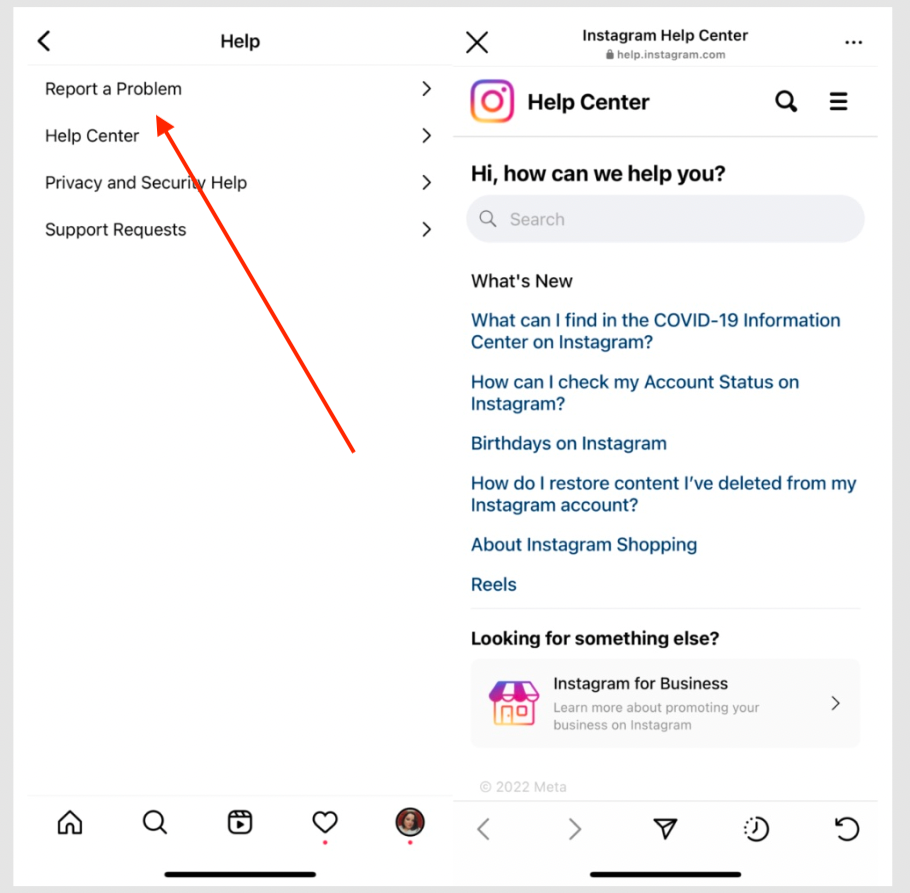 Contact Instagram support