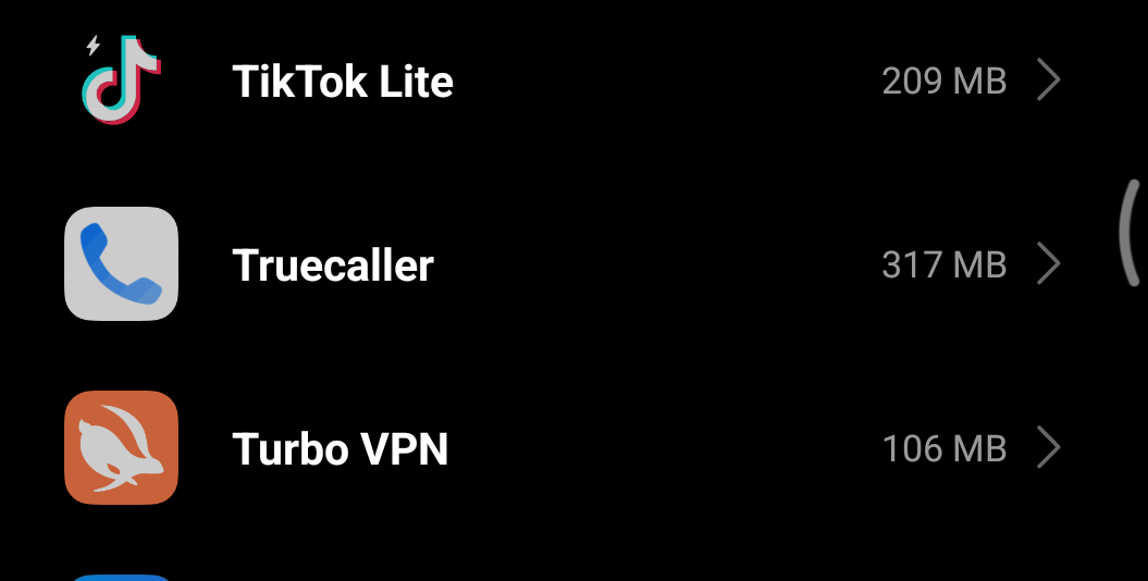 Locate the TikTok app in the list and tap on it.