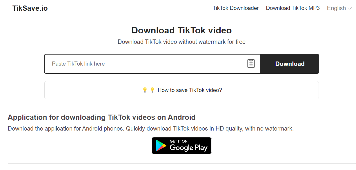 Downloading TikTok Videos Without Watermark with Tiksave