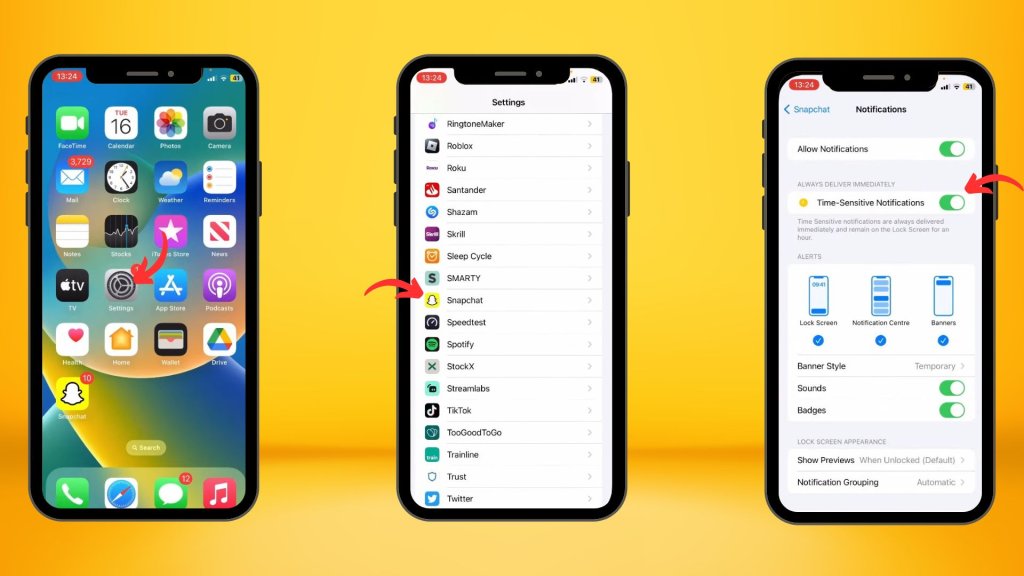 Turn off 'Time-Sensitive' Notifications on Snapchat For iPhone Users: