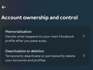 Choose Deactivation or deletion.