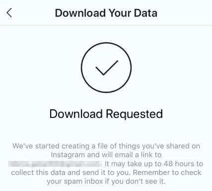 Downloading your Instagram account data