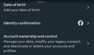 Select Account ownership and control.