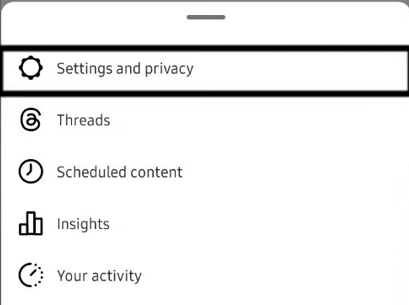 Select Settings and Privacy.