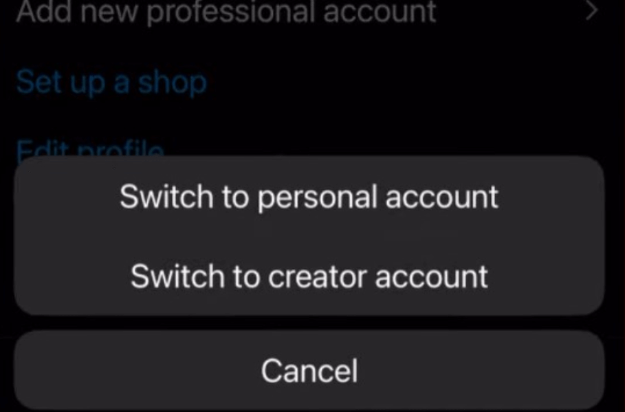 Switch to a personal account.