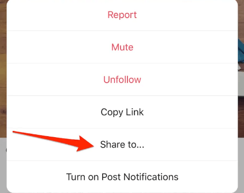 share instagram post